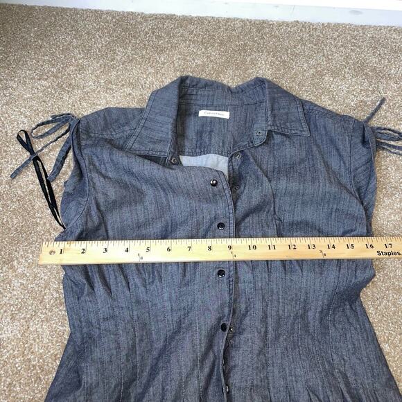 Calvin Klein Shift Dress Womens Collared Cap Sleeve Cotton Spandex Blend SZ SM - Picture 7 of 11